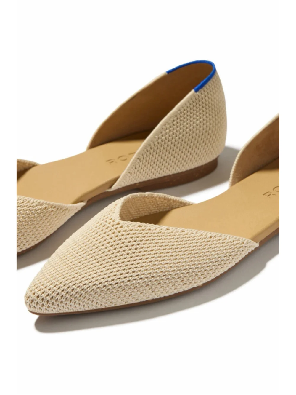 Rothy’s The D’Orsay Point Flat Conch Raffia Knit Size 9 EUC Slip On Comfort